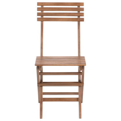 Acacia Living 3 Piece Bistro Set Brown Solid Certified Acacia With Folding Slatted Table And Two Chairs