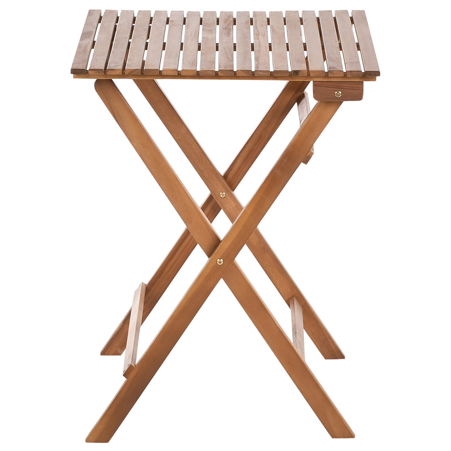 Acacia Living 3 Piece Bistro Set Brown Solid Certified Acacia With Folding Slatted Table And Two Chairs