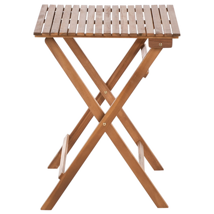 Acacia Living 3 Piece Bistro Set Brown Solid Certified Acacia With Folding Slatted Table And Two Chairs