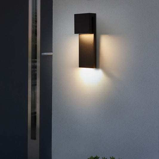 Outdoor LED Wall Light Black Matte Sconce IP44