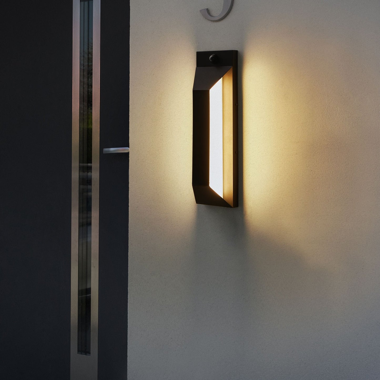 Wall Light Black Metal Sconce With Motion Sensor
