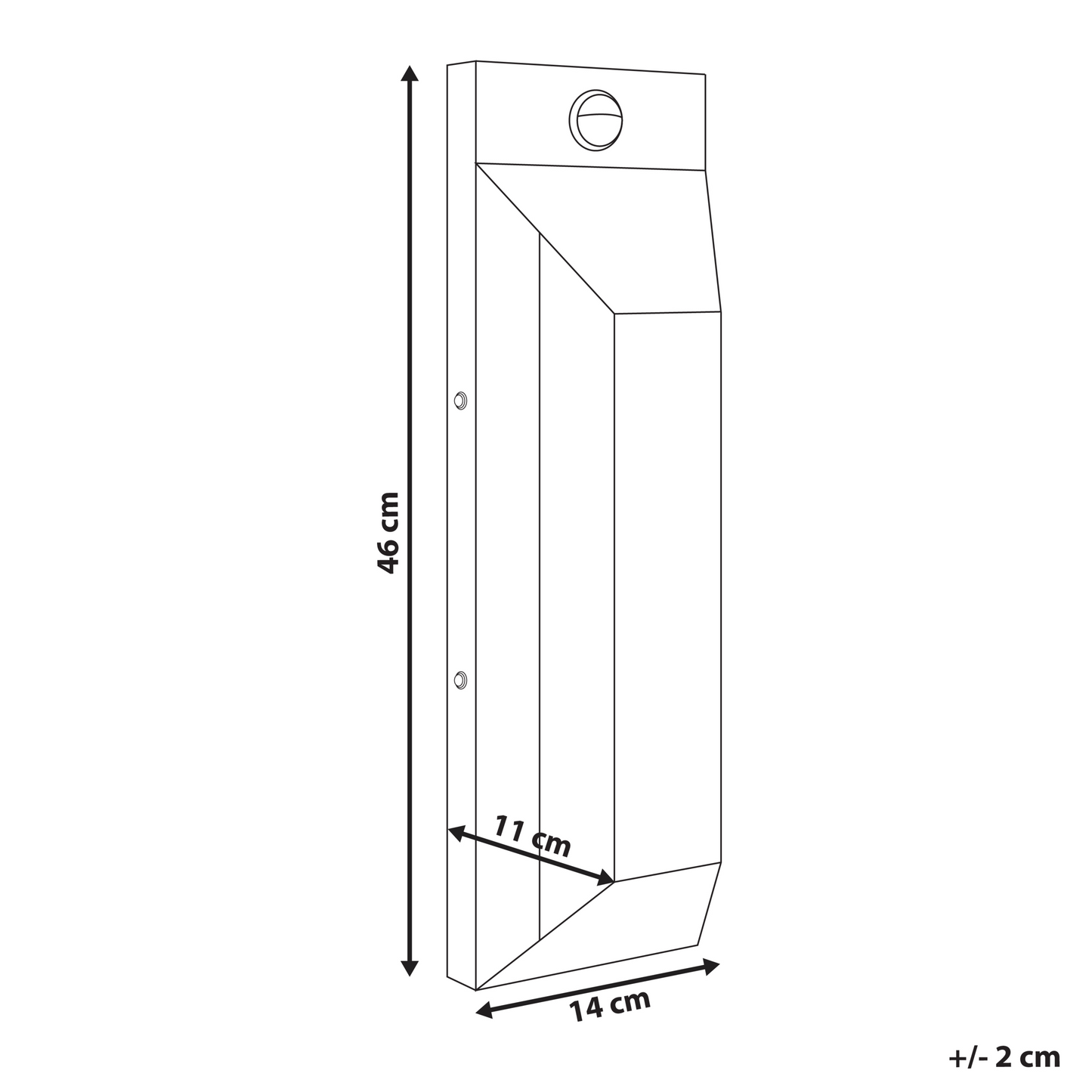 Wall Light Black Metal Sconce With Motion Sensor