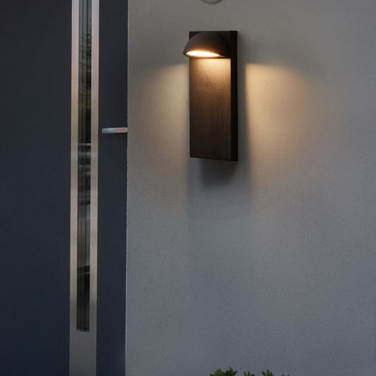 Outdoor LED Wall Light Black Matte IP44 Iron Glass Modern