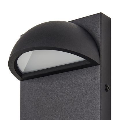 Outdoor LED Wall Light Black Matte IP44 Iron Glass Modern