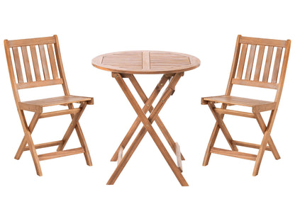 Acacia Home 3 Piece Folding Bistro Set Brown With 2 Chairs And Table