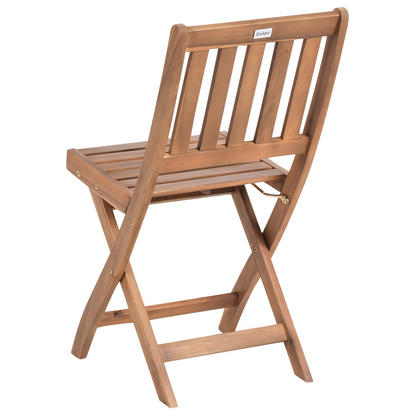 Acacia Home 3 Piece Folding Bistro Set Brown With 2 Chairs And Table