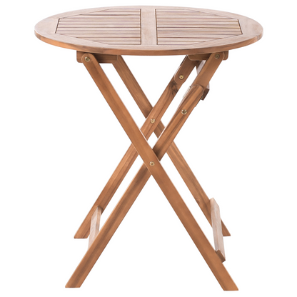 Acacia Home 3 Piece Folding Bistro Set Brown With 2 Chairs And Table