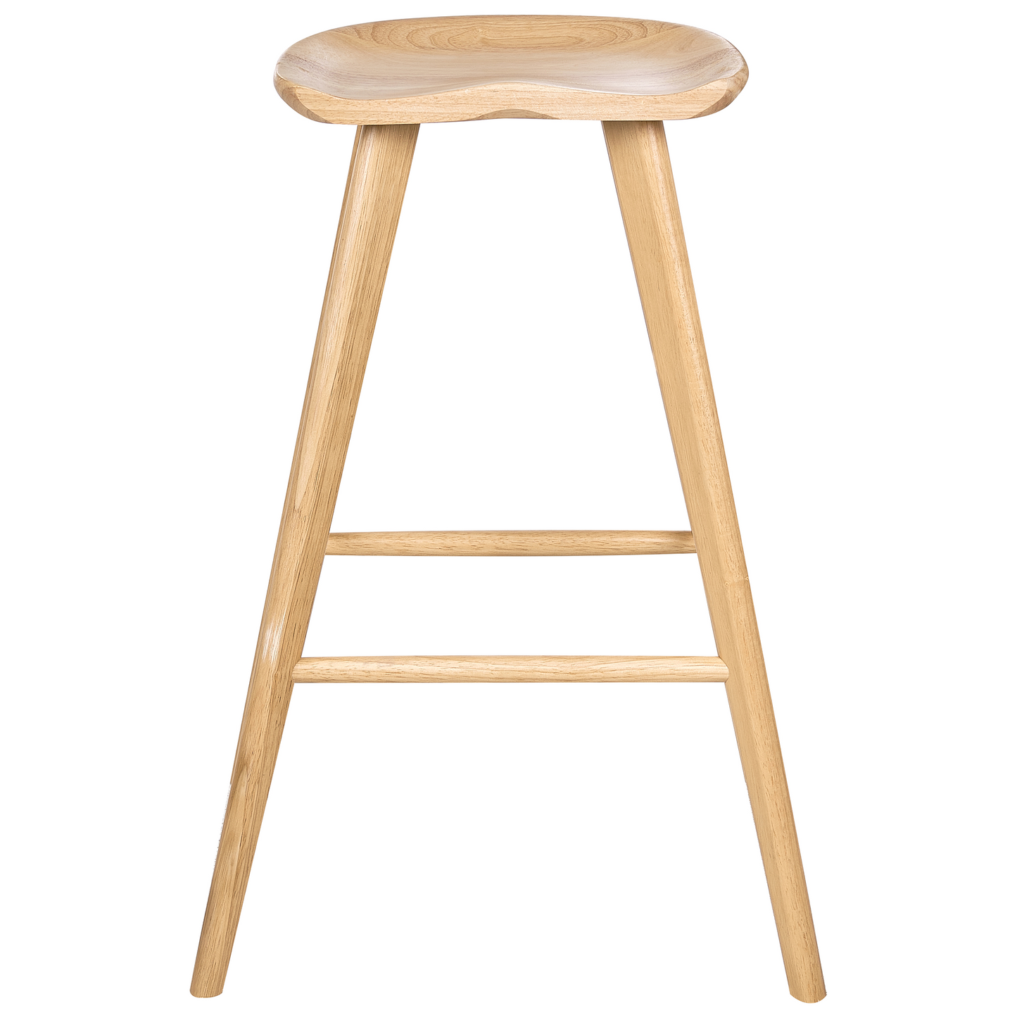 Timber Line Retro Bar Stool Set 2 Light Brown Rubber Wood Kitchen