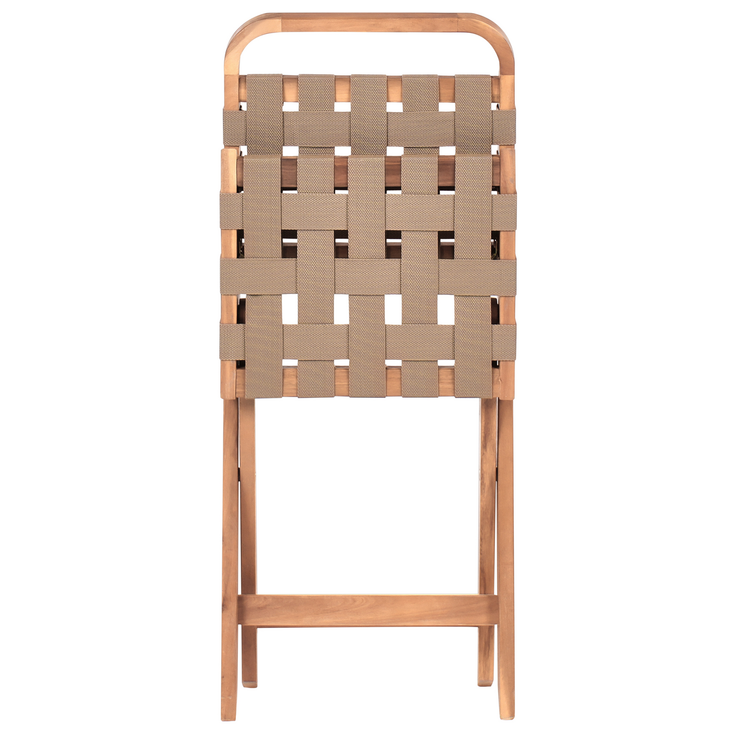 3 Piece Folding Bistro Set Brown Acacia 2 Chairs Table