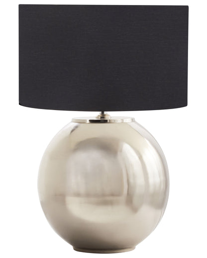 Table Lamp With Silver Finish And Beige Linen Shade 54cm