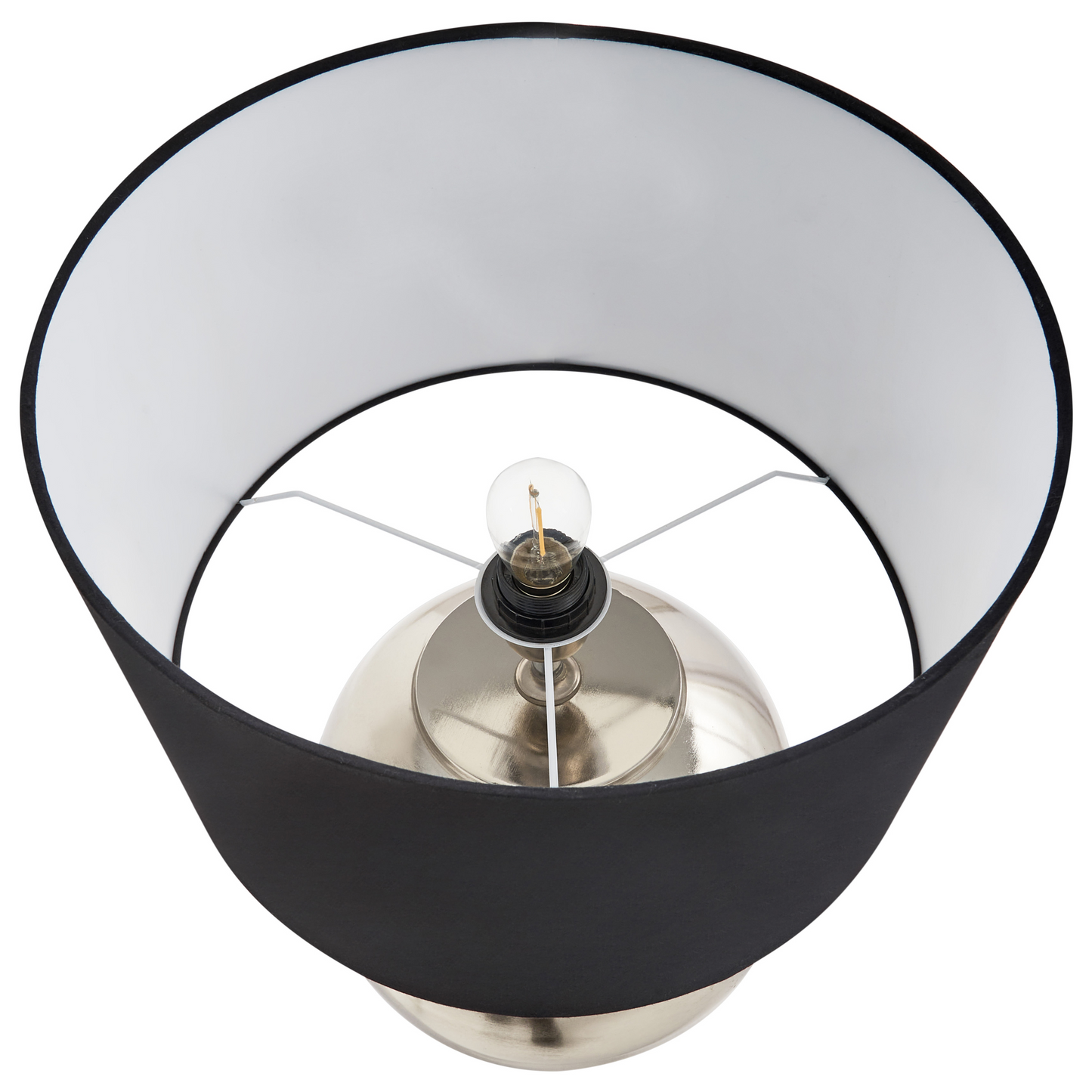 Table Lamp With Silver Finish And Beige Linen Shade 54cm