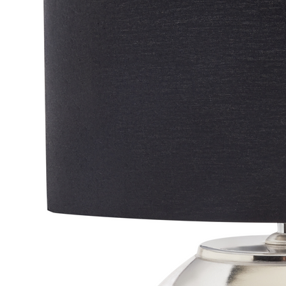 Table Lamp With Silver Finish And Beige Linen Shade 54cm