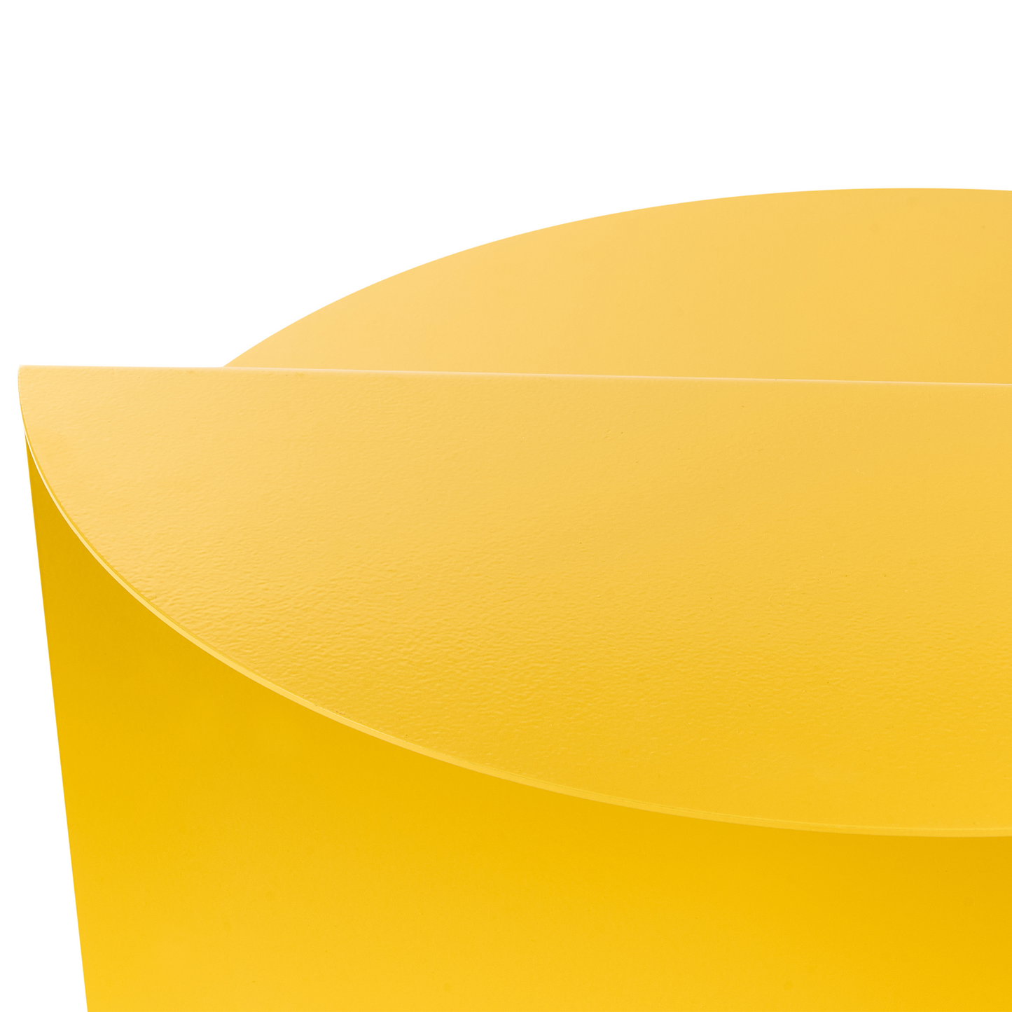 Yellow Metal Round Geometric Side Table With Shelf