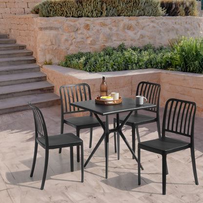 Garden Table 70 x 70cm Black Minimalist Square