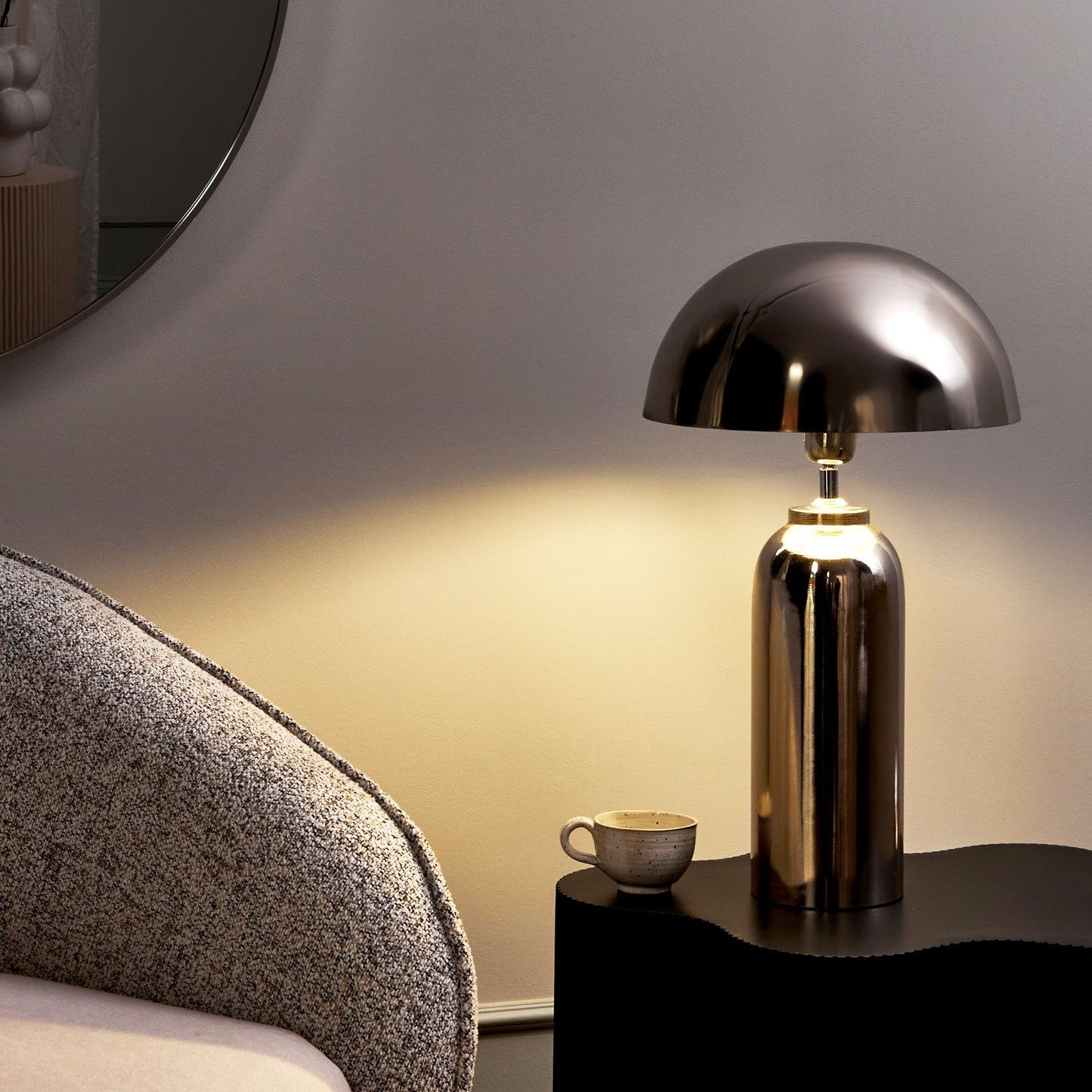 Table Lamp Silver Iron Base 55cm Modern Single Light