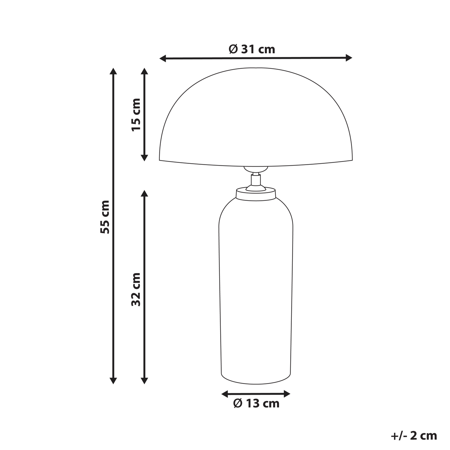 Table Lamp Silver Iron Base 55cm Modern Single Light