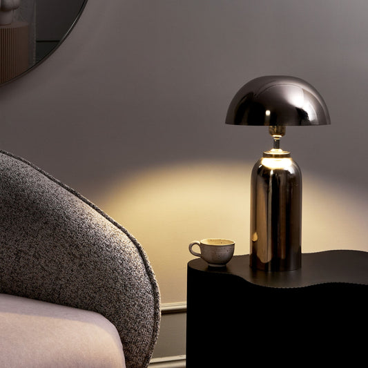 Table Lamp Silver Iron Base 47cm Single Light Modern Design