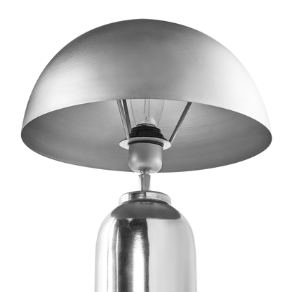 Table Lamp Silver Iron Base 47cm Single Light Modern Design