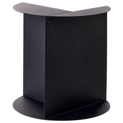 Evercraft Black Metal Round Side Table With Built In Shelf Open From One Side Geometric End Table
