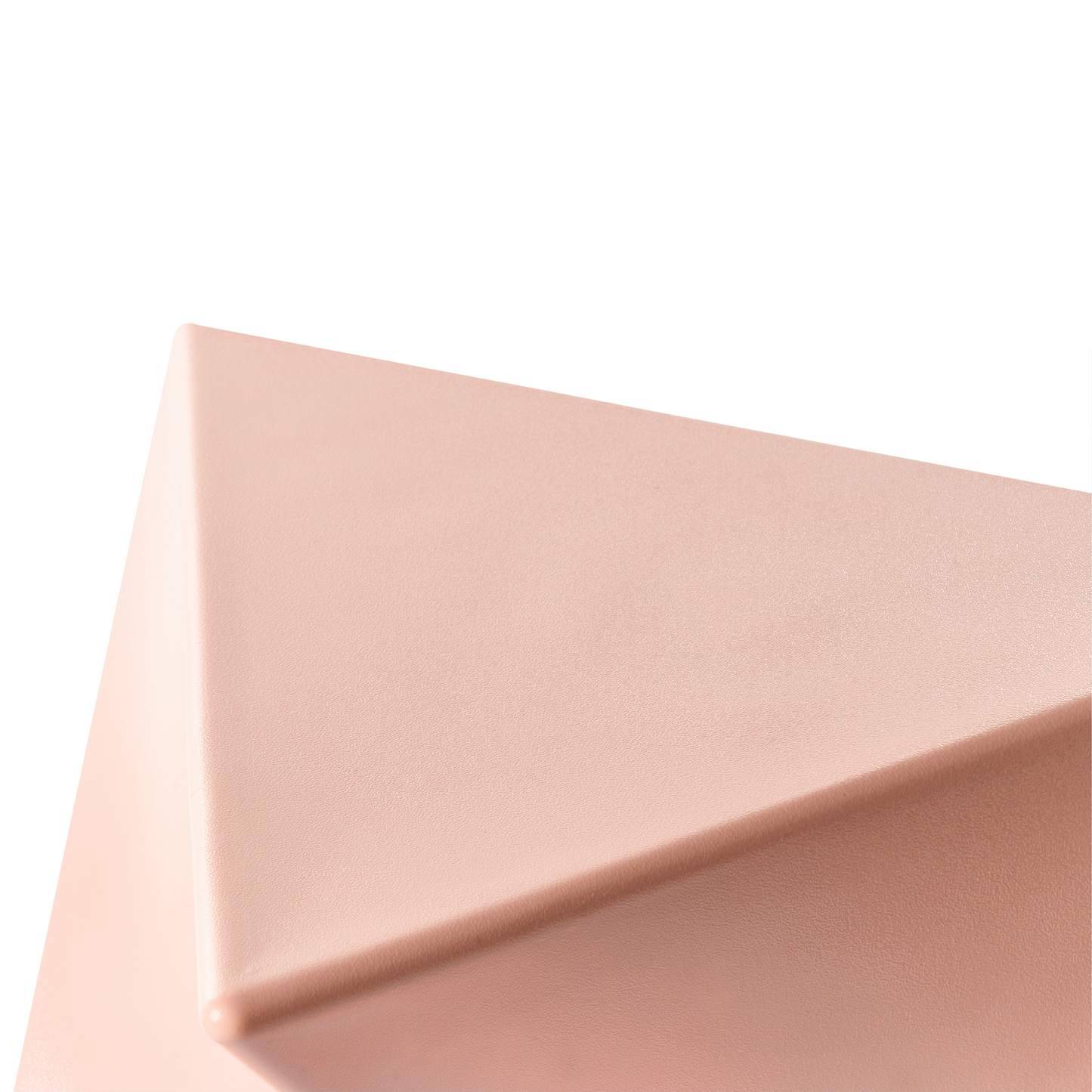 Pastel Pink Triangular Side Table With Geometric Form