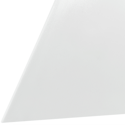 Triangular White Plastic Side Table Geometric End Table With Modern Accent