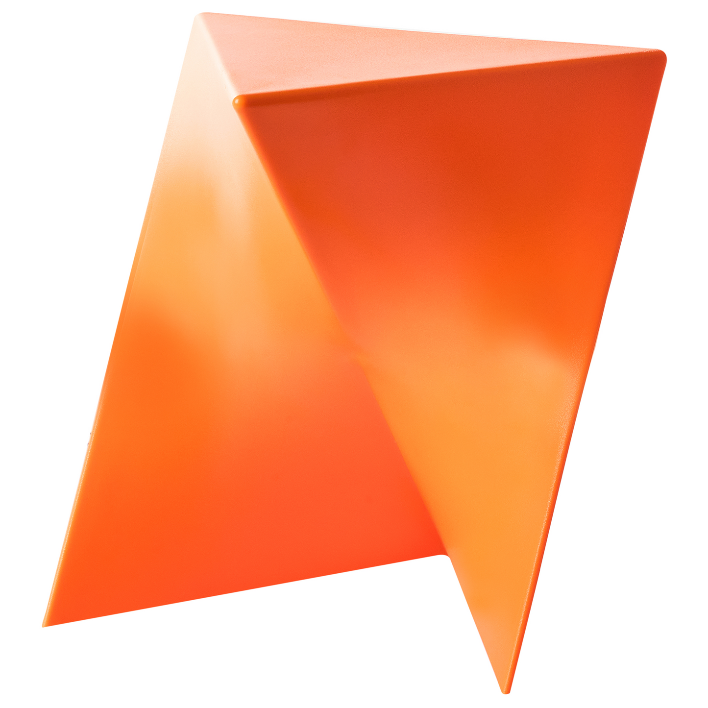 Orange Triangular Geometric Side Table