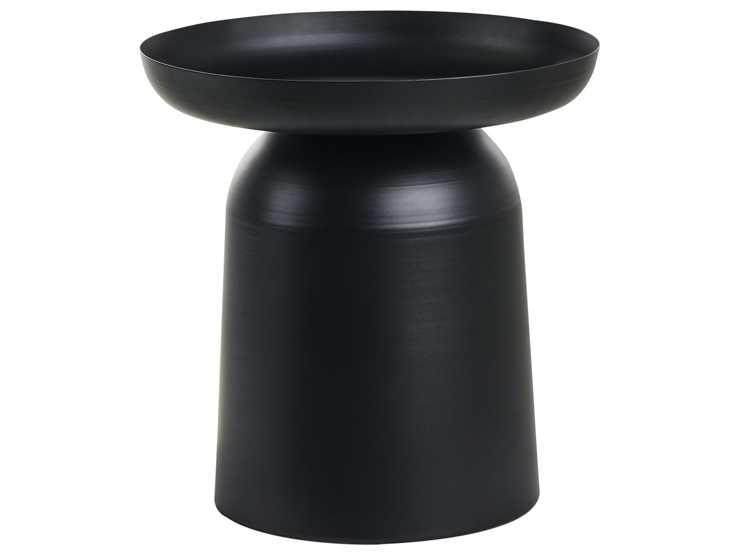 Geometric Black Metal Side Table Raised Edge