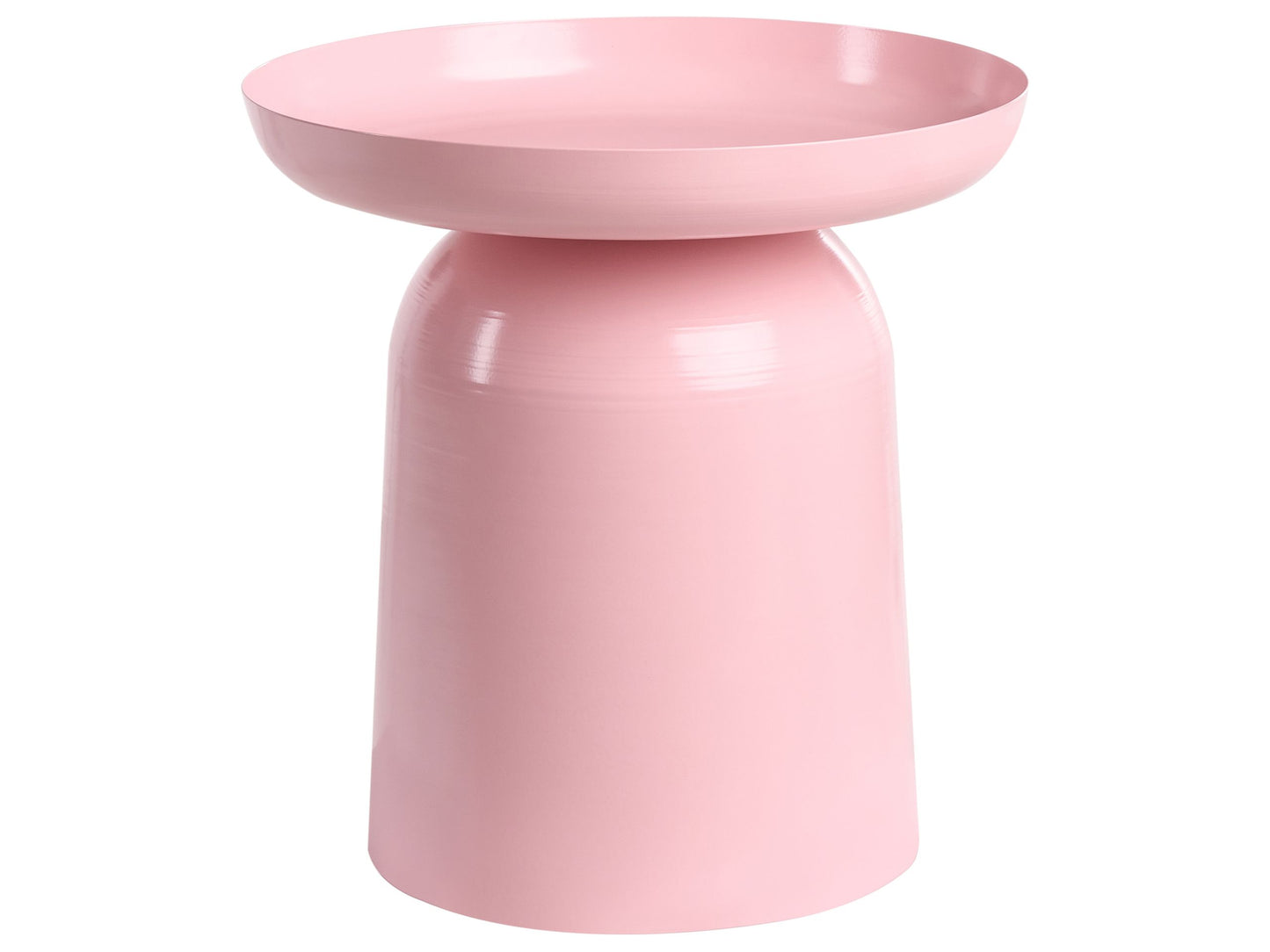 Aura Home Pastel Pink Metal End Table Geometric Round