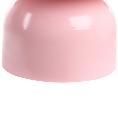 Pastel Pink Metal Round Coffee Table With Geometric Form