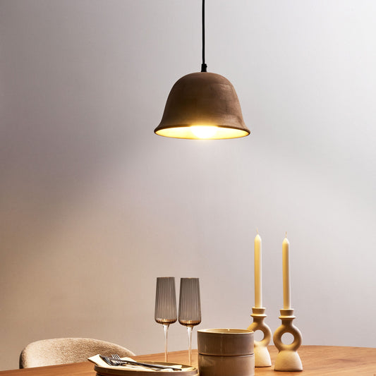 Pendant Lamp Light Brown Round Shade Ceiling Lamp