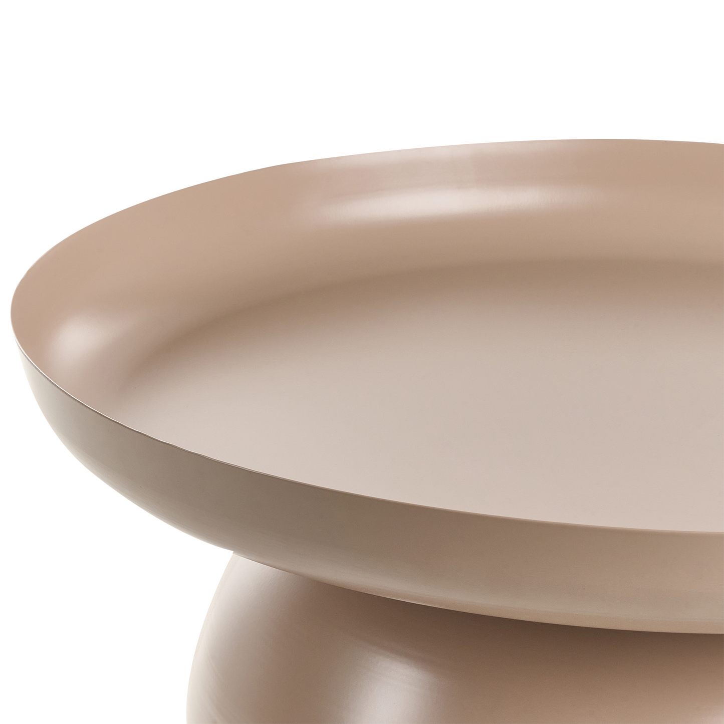 Casa Taupe Metal Round Geometric Coffee Table