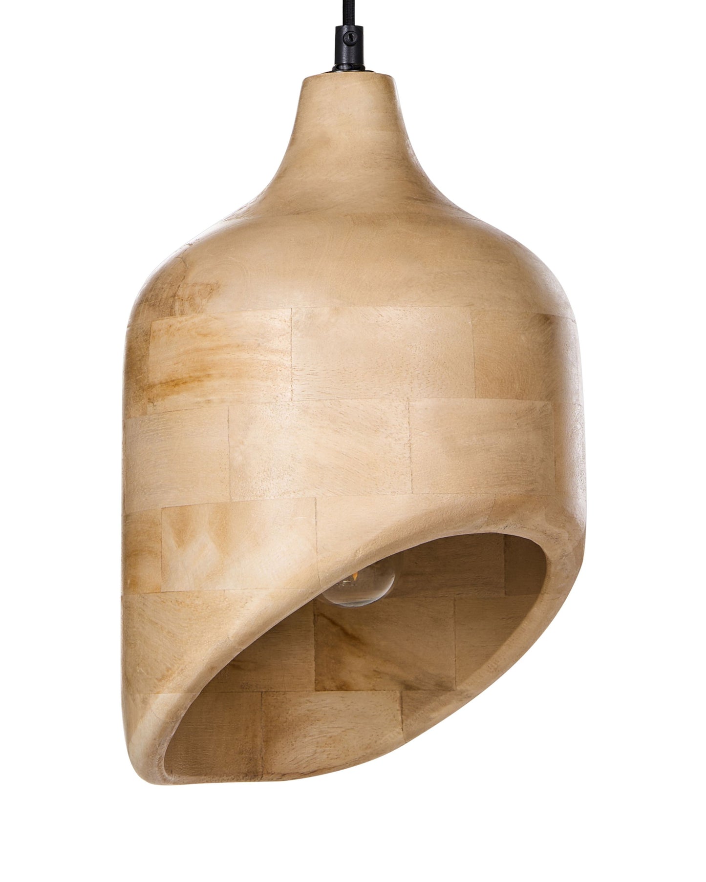 Co Pendant Lamp Light Brown Round Shade Sculptural Asymmetrical Design For Dining