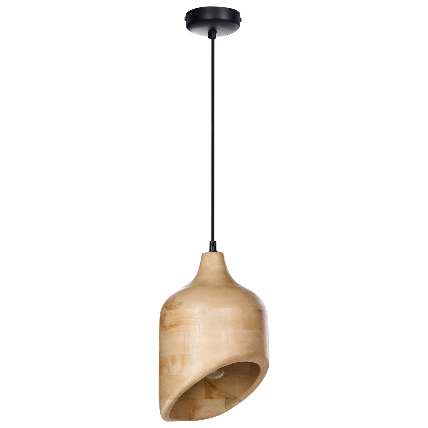 Co Pendant Lamp Light Brown Round Shade Sculptural Asymmetrical Design For Dining