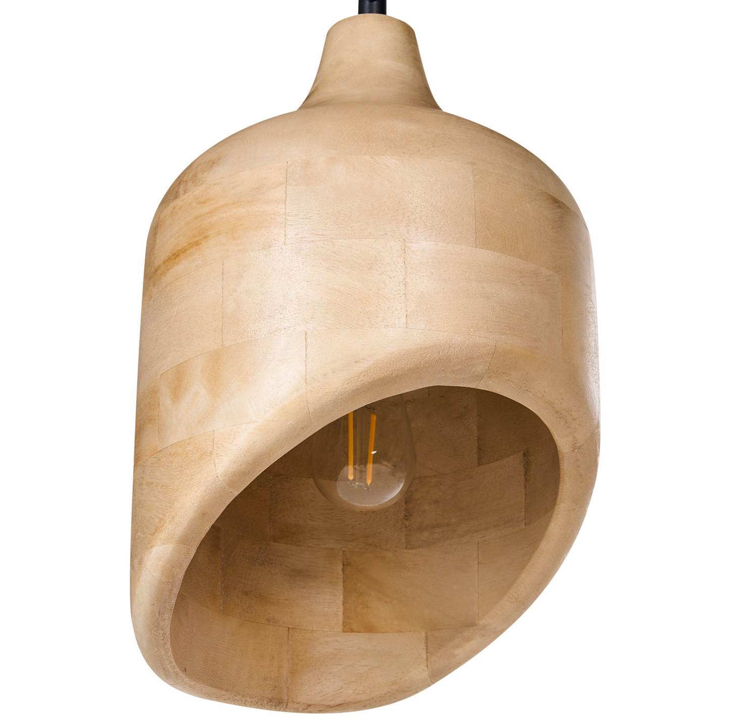 Co Pendant Lamp Light Brown Round Shade Sculptural Asymmetrical Design For Dining