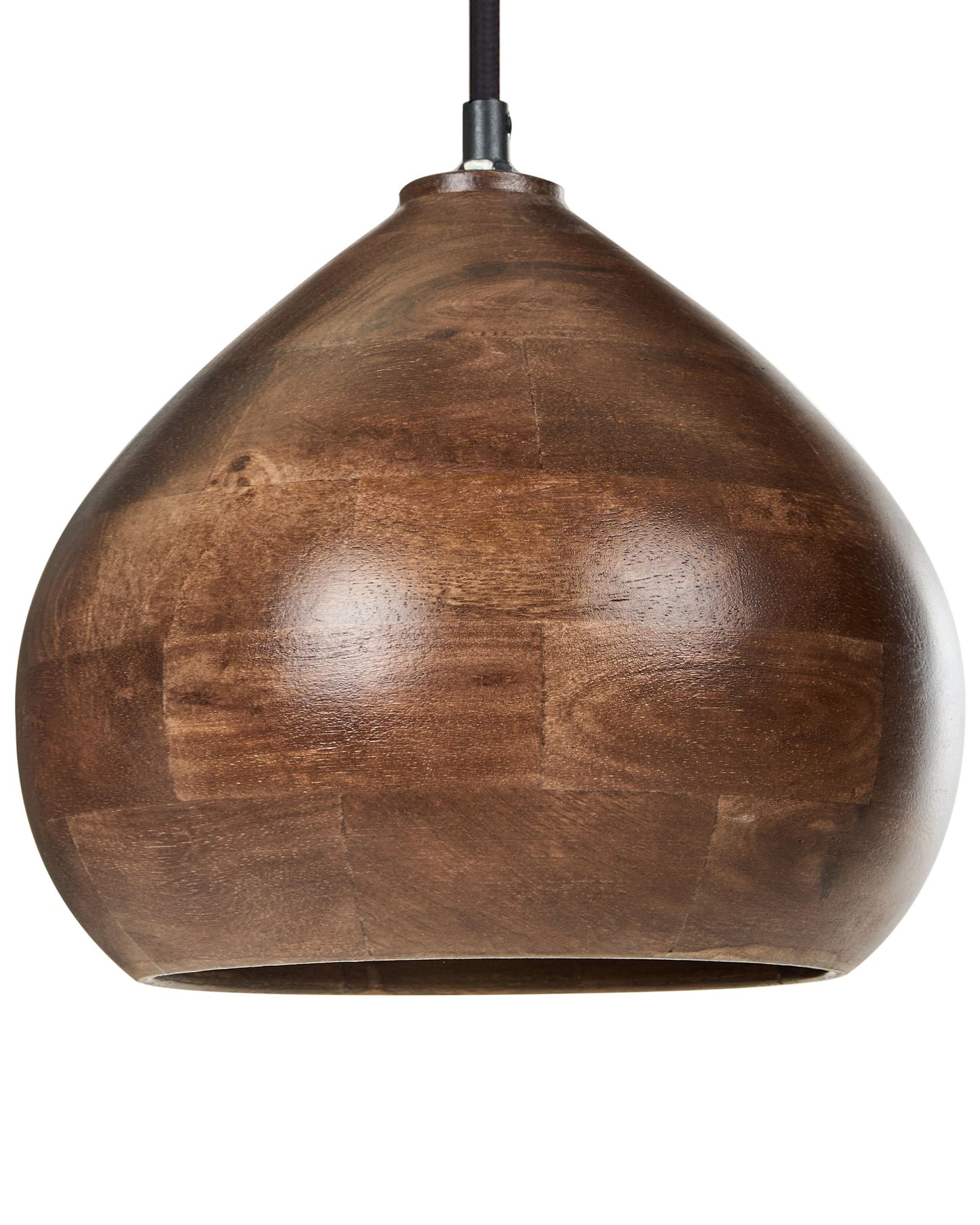 Mango Wood Co Pendant Lamp Dark Brown Round Shade Ceiling Light