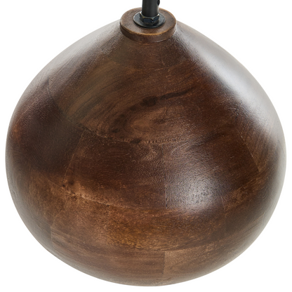 Mango Wood Co Pendant Lamp Dark Brown Round Shade Ceiling Light