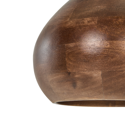 Mango Wood Co Pendant Lamp Dark Brown Round Shade Ceiling Light