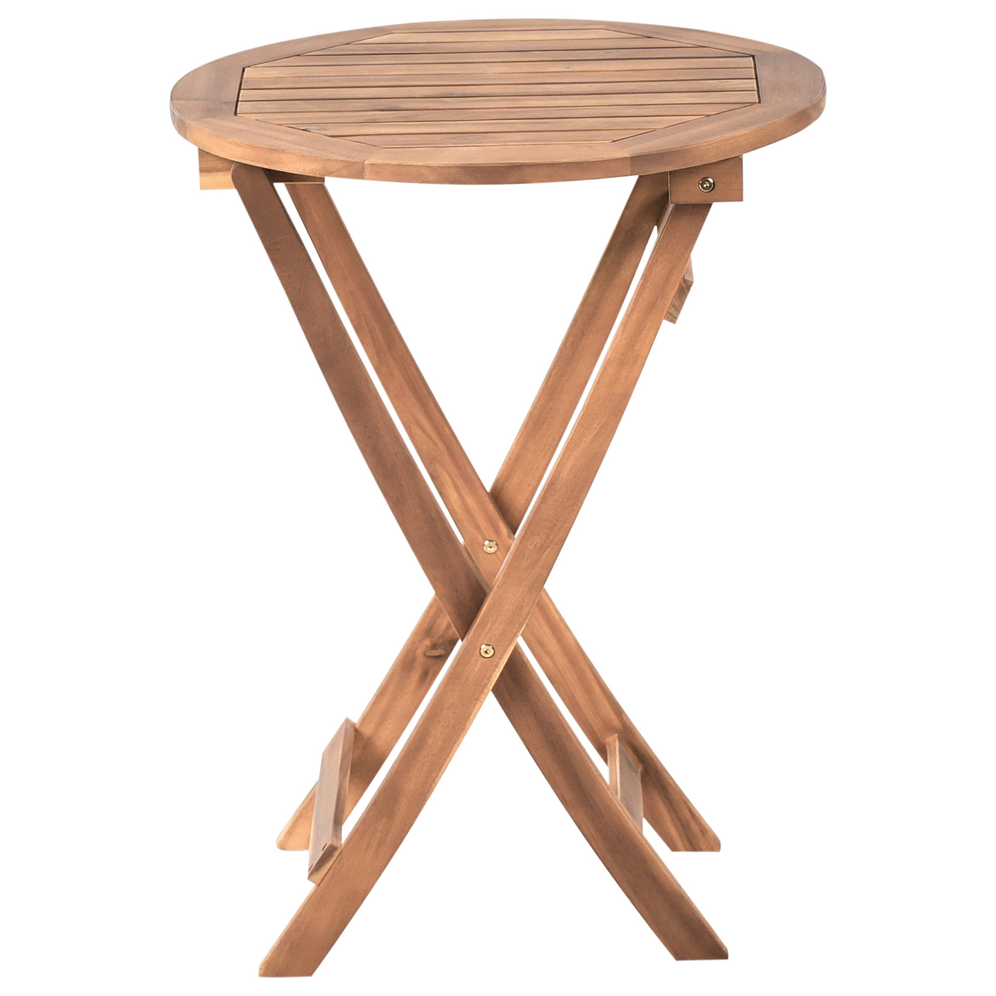 3 Piece Bistro Set Brown Solid Acacia Wood Folding Slatted