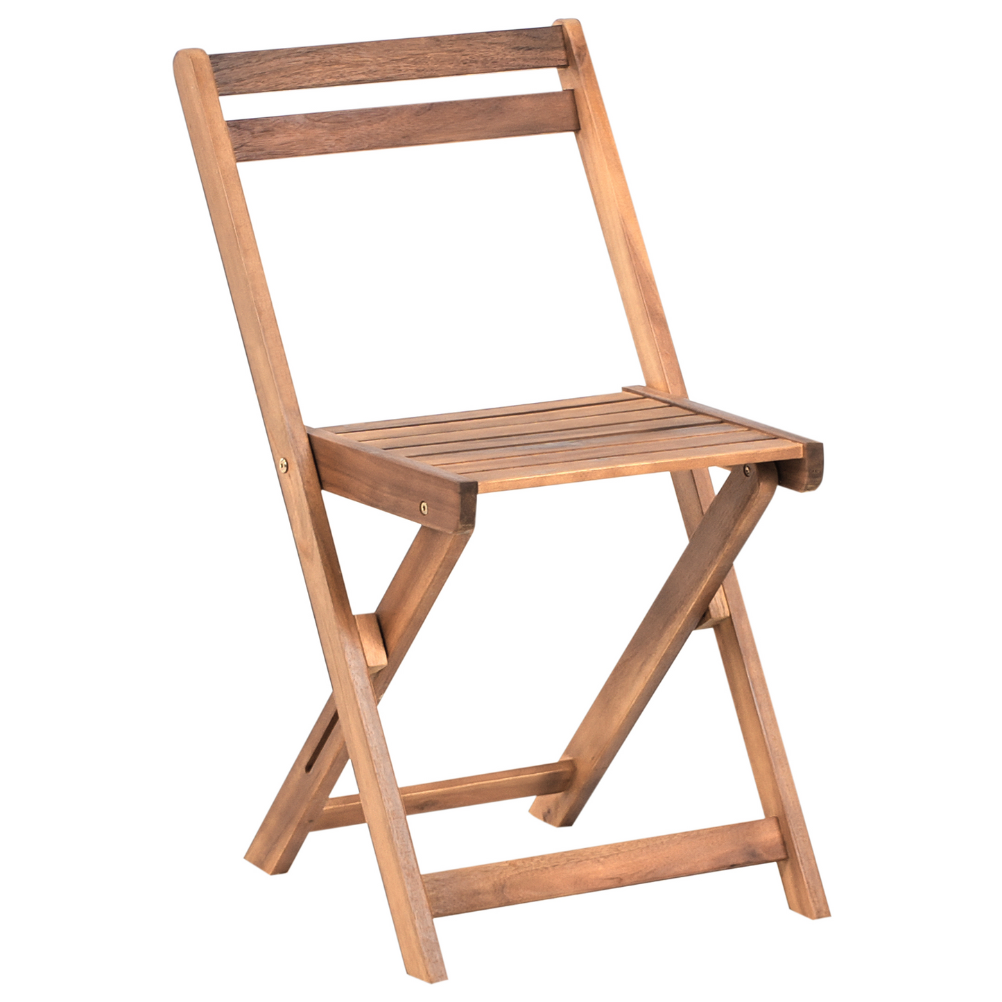 3 Piece Bistro Set Brown Solid Acacia Wood Folding Slatted