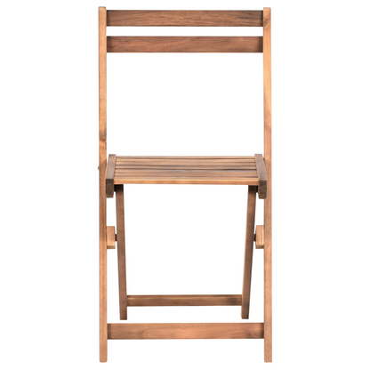 3 Piece Bistro Set Brown Solid Acacia Wood Folding Slatted