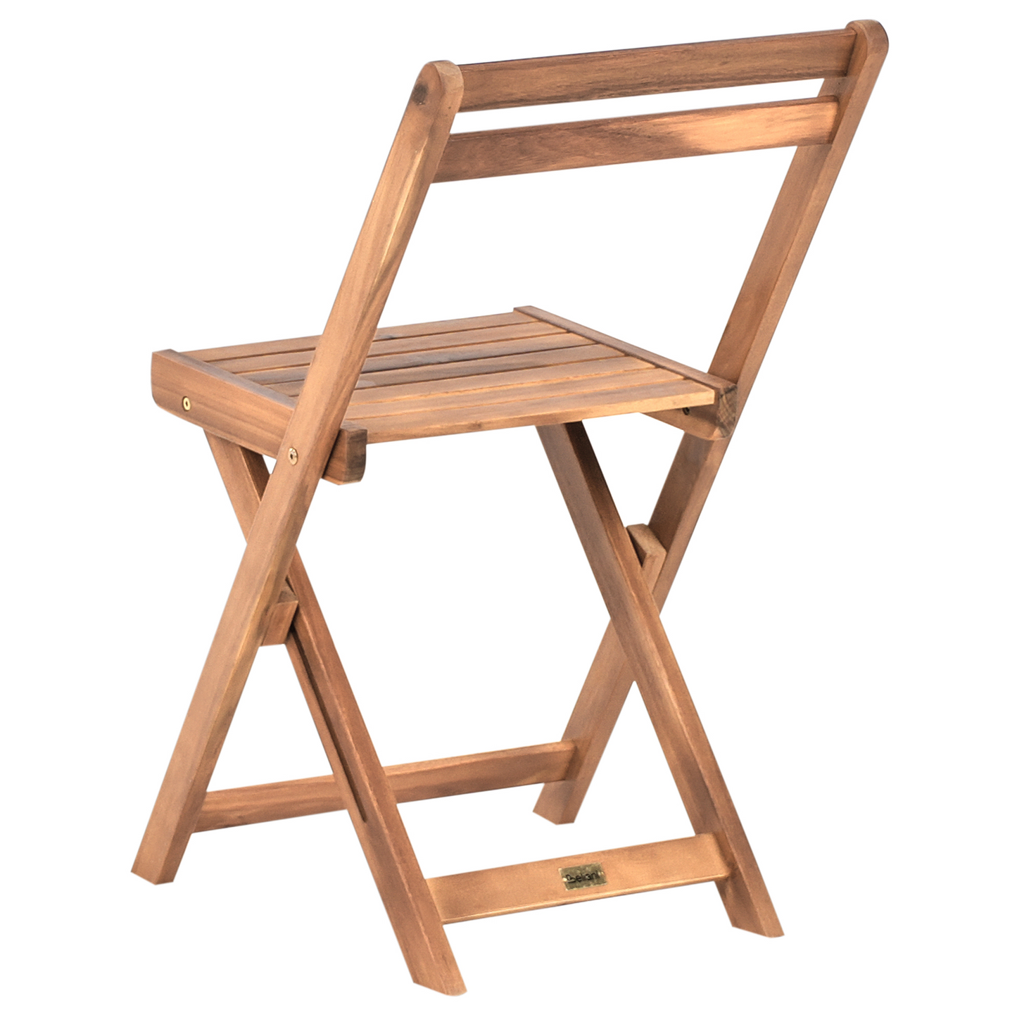 3 Piece Bistro Set Brown Solid Acacia Wood Folding Slatted