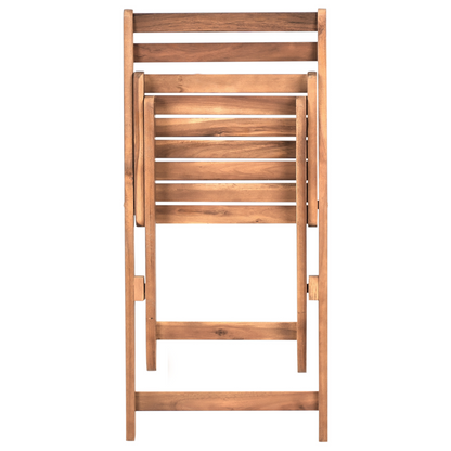 3 Piece Bistro Set Brown Solid Acacia Wood Folding Slatted