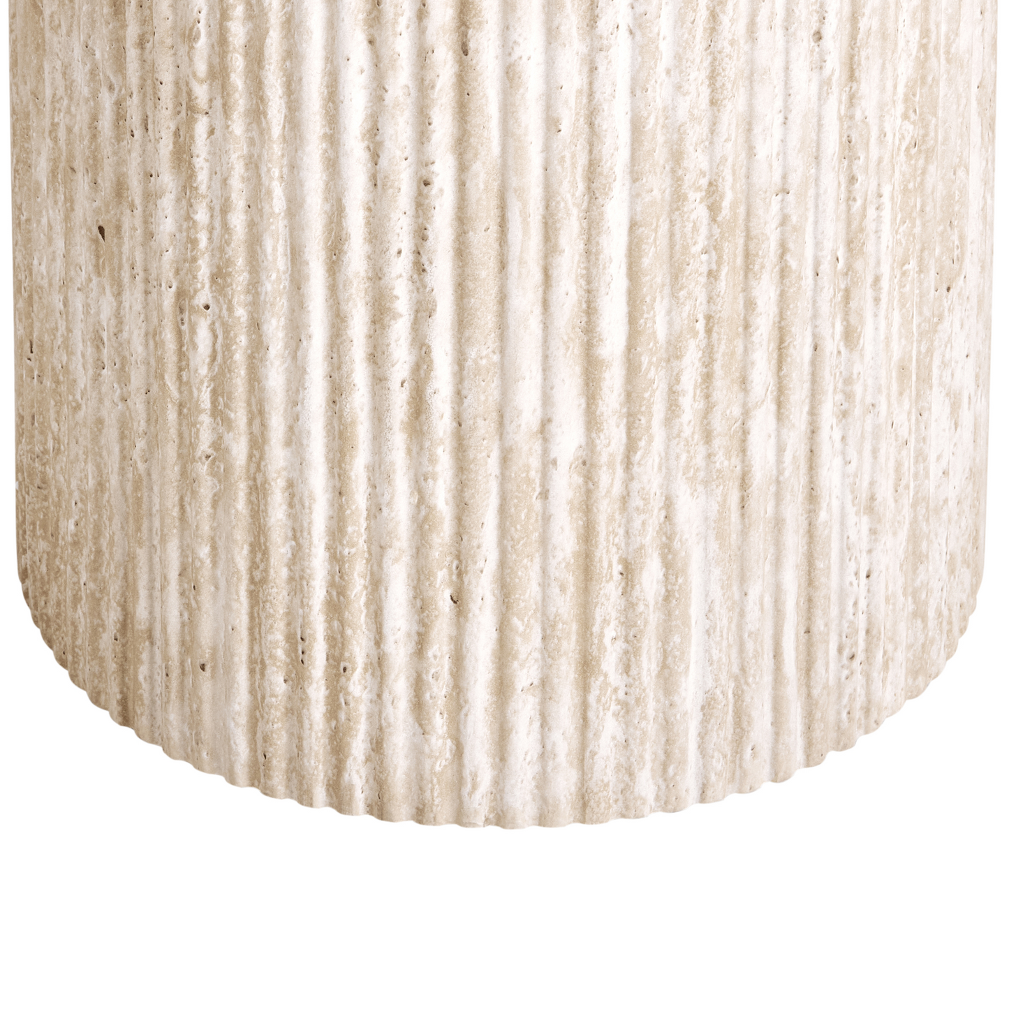 Astra Living Round Beige Side Table 50 Cm Diameter MDF Top Stone Base