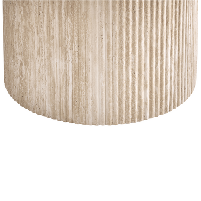 NovaLiving Beige Coffee Table With Stone Like Base MDF Ø80 Cm