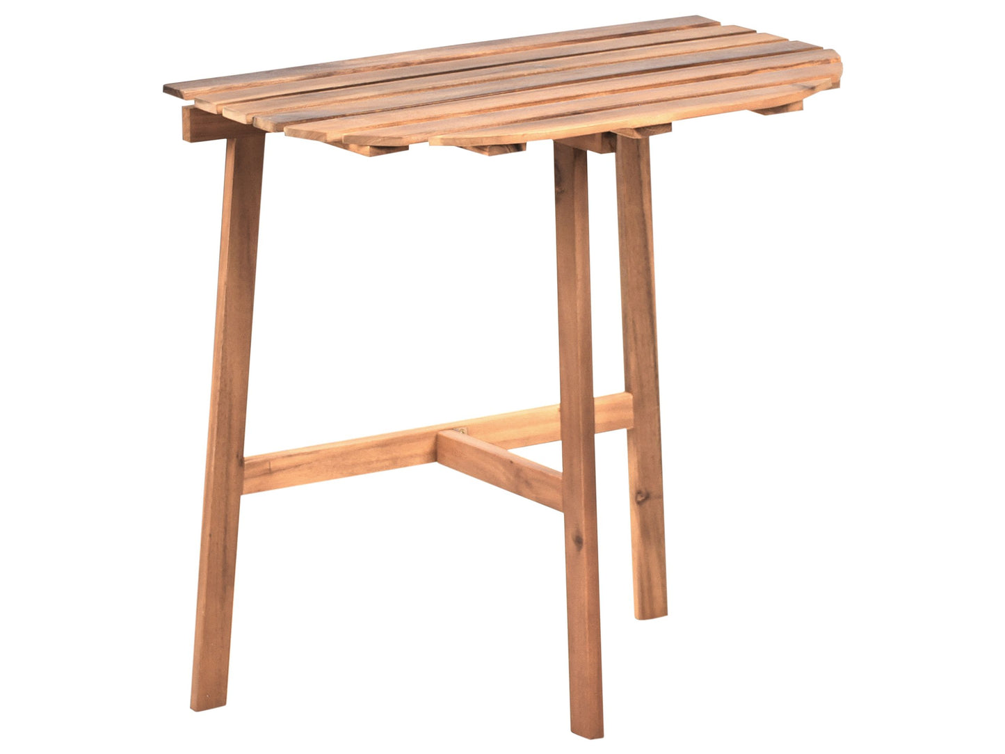 Garden Bistro Table Brown Acacia Foldable Half Round 70 x 44