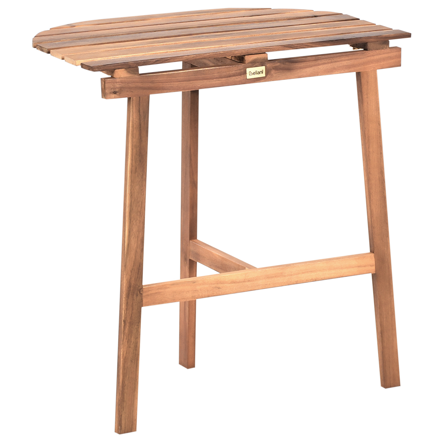 Garden Bistro Table Brown Acacia Foldable Half Round 70 x 44