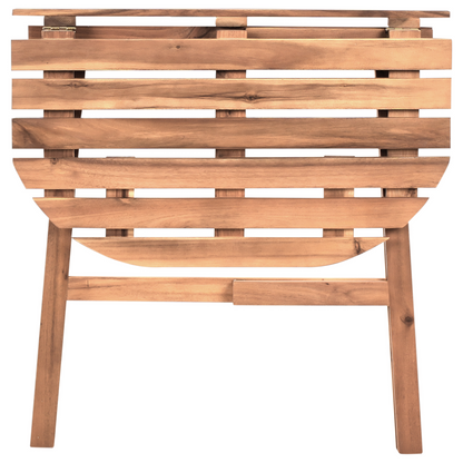 Garden Bistro Table Brown Acacia Foldable Half Round 70 x 44