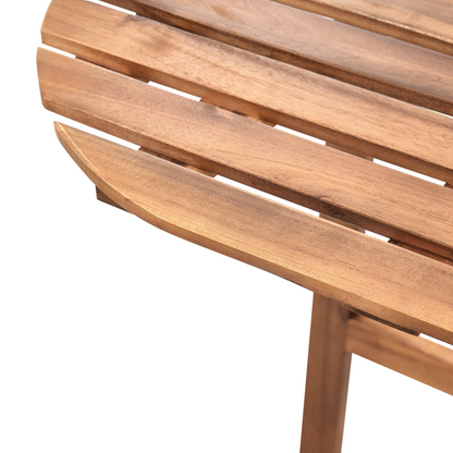 Garden Bistro Table Brown Acacia Foldable Half Round 70 x 44