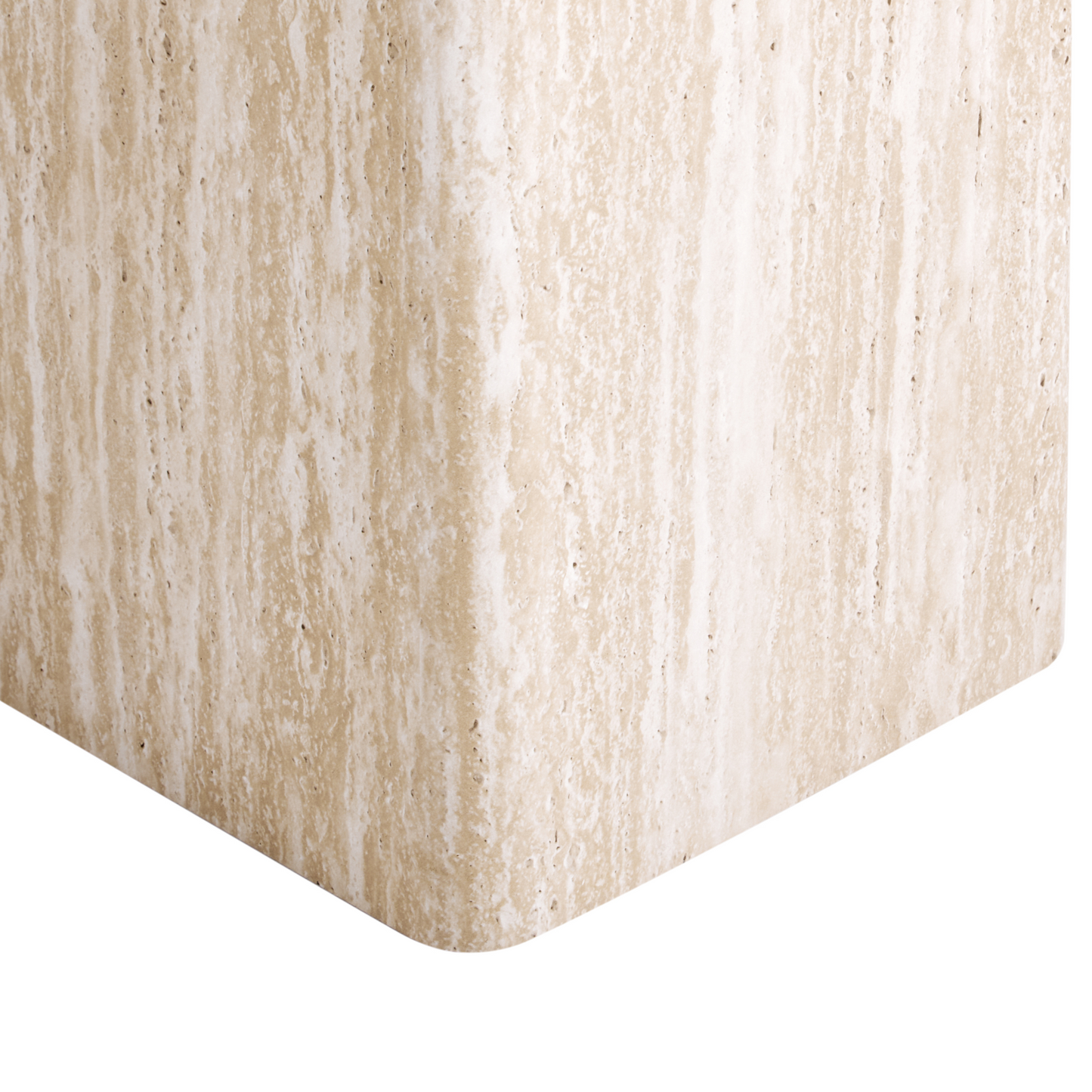 NovaLiving Side Table 50x50cm Beige Travertine Style Stone Veneer