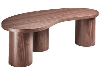 NovaCasa Kidney Shaped Coffee Table Dark Walnut Veneer 130 By 52 Cm Modern Living Room